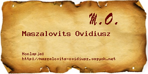Maszalovits Ovidiusz névjegykártya
